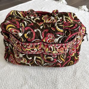 Vera Bradley Puccini Weekender Bag Duffle Bag Brown Red Yellow